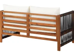New Beliani Set da giardino con tavolo 4 posti ANTRIA Legno d'acacia Nero Marrone Nero