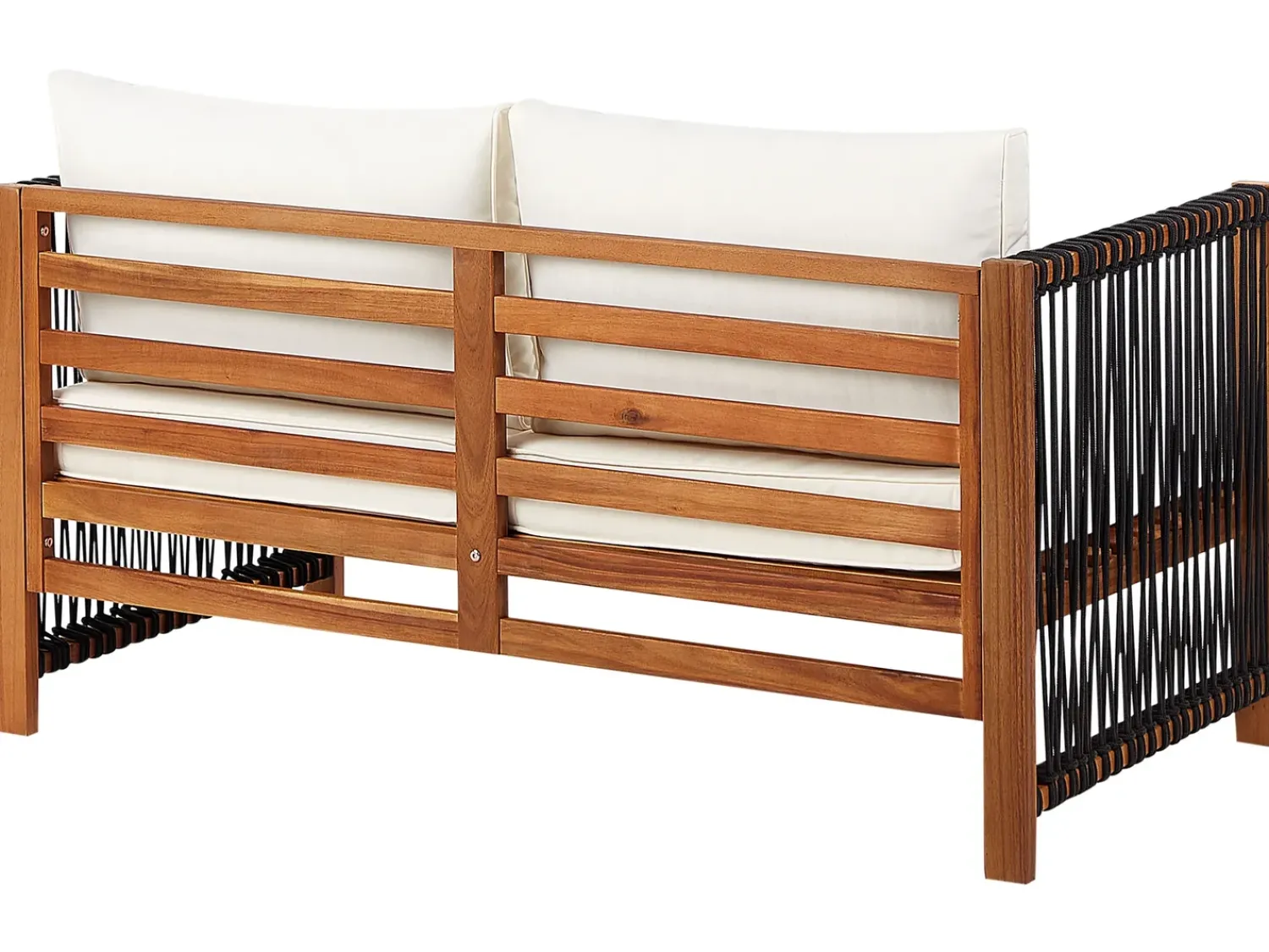 New Beliani Set da giardino con tavolo 4 posti ANTRIA Legno d'acacia Nero Marrone Nero