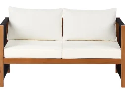 New Beliani Set da giardino con tavolo 4 posti ANTRIA Legno d'acacia Nero Marrone Nero