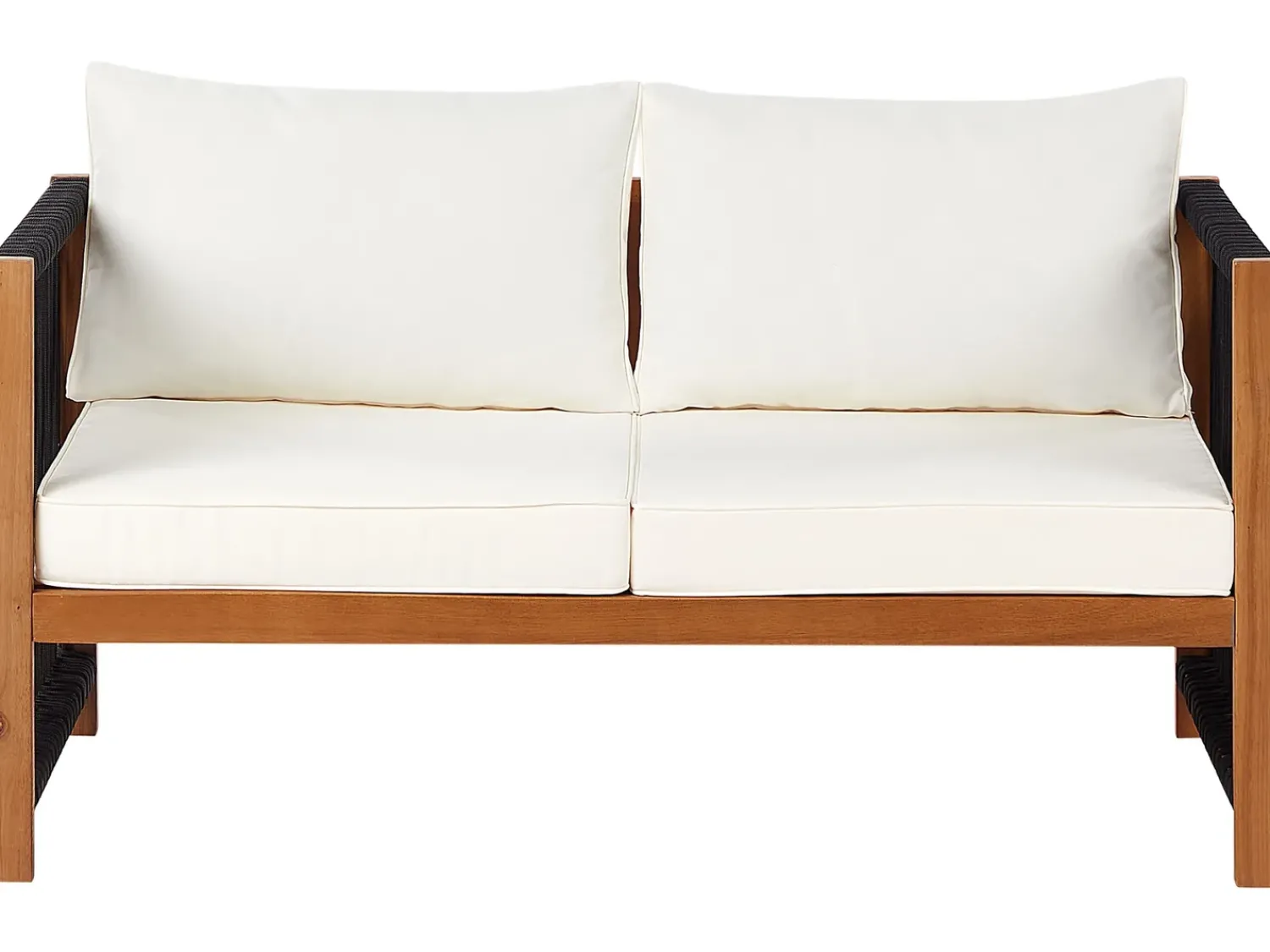 New Beliani Set da giardino con tavolo 4 posti ANTRIA Legno d'acacia Nero Marrone Nero