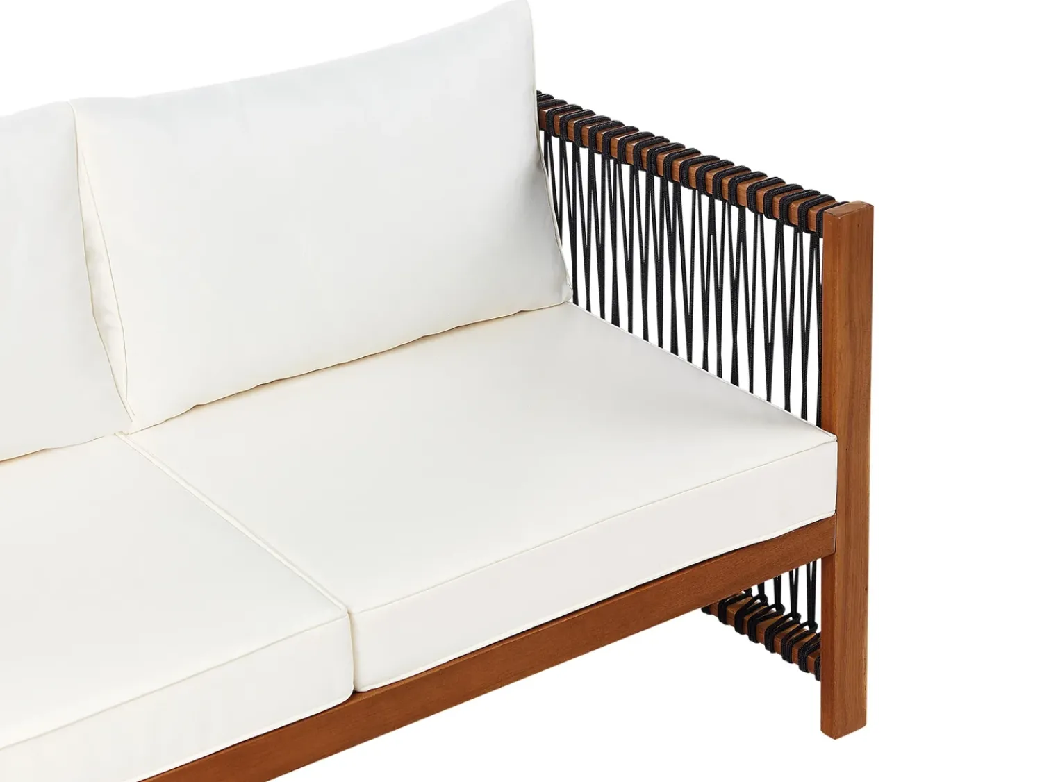 New Beliani Set da giardino con tavolo 4 posti ANTRIA Legno d'acacia Nero Marrone Nero