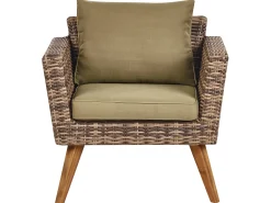 Clearance Beliani Set da giardino con tavolo 5 posti VITTORIA XL Rattan sintetico (PE) Verde oliva Beige Marrone Verde