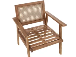 Online Beliani Set da giardino con tavolo 4 posti ARENELLA Legno di acacia certificato Beige chiaro Beige Marrone