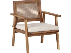 Online Beliani Set da giardino con tavolo 4 posti ARENELLA Legno di acacia certificato Beige chiaro Beige Marrone