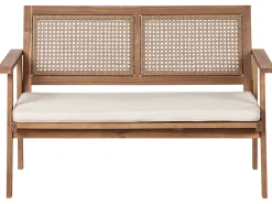 Online Beliani Set da giardino con tavolo 4 posti ARENELLA Legno di acacia certificato Beige chiaro Beige Marrone