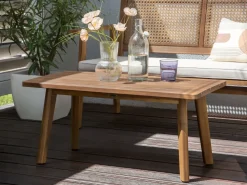 Online Beliani Set da giardino con tavolo 4 posti ARENELLA Legno di acacia certificato Beige chiaro Beige Marrone