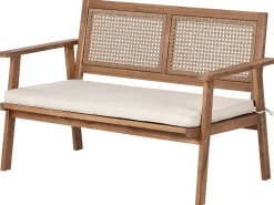 Online Beliani Set da giardino con tavolo 4 posti ARENELLA Legno di acacia certificato Beige chiaro Beige Marrone