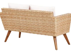 Hot Beliani Set da giardino con tavolo 4 posti VITTORIA Rattan sintetico (PE) Bianco sporco Bianco Naturale Marrone