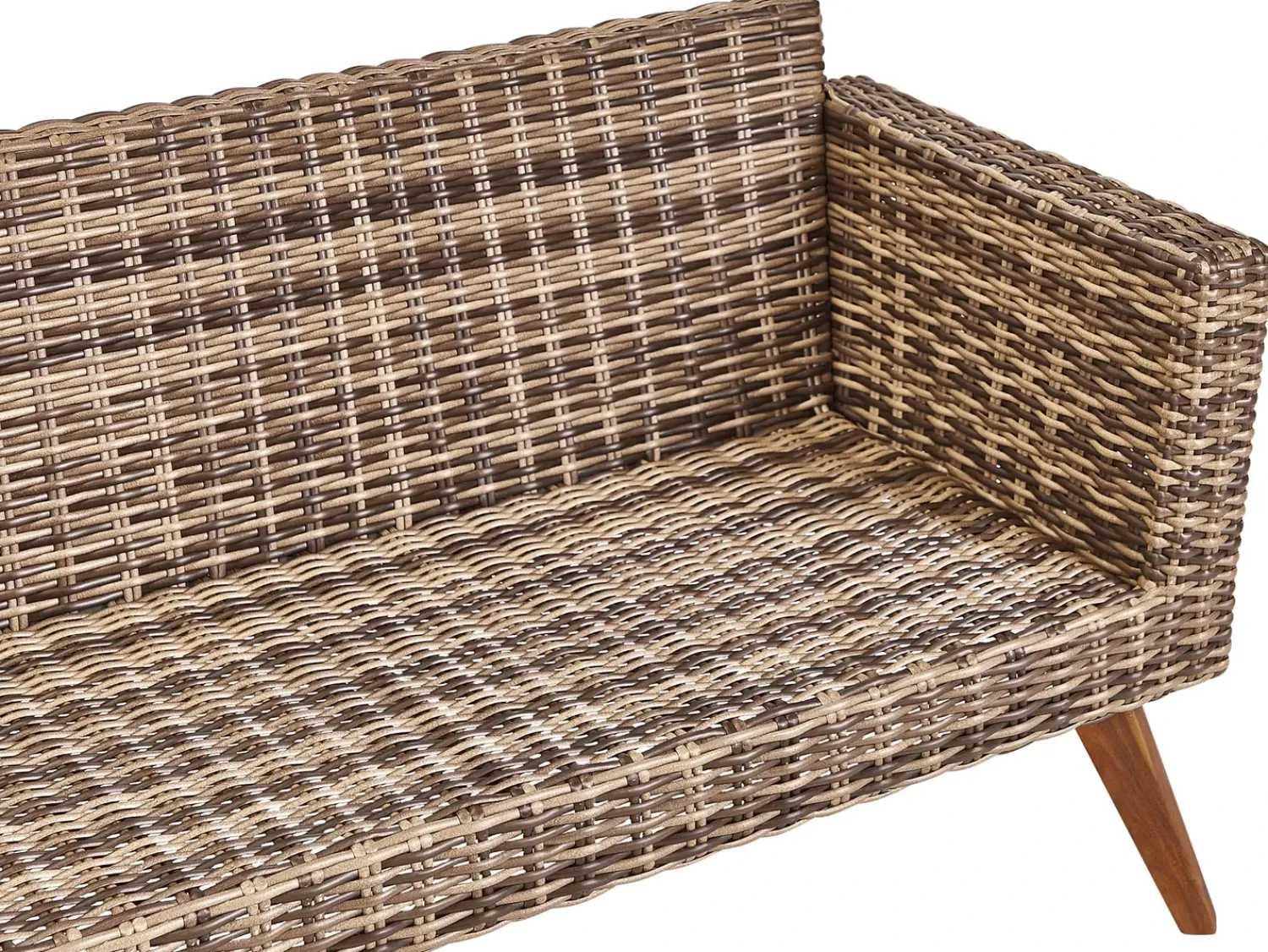 Outlet Beliani Set da giardino con tavolo 4 posti VITTORIA Rattan sintetico (PE) Verde oliva Naturale Marrone Verde