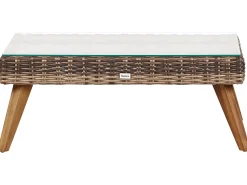 Outlet Beliani Set da giardino con tavolo 4 posti VITTORIA Rattan sintetico (PE) Verde oliva Naturale Marrone Verde