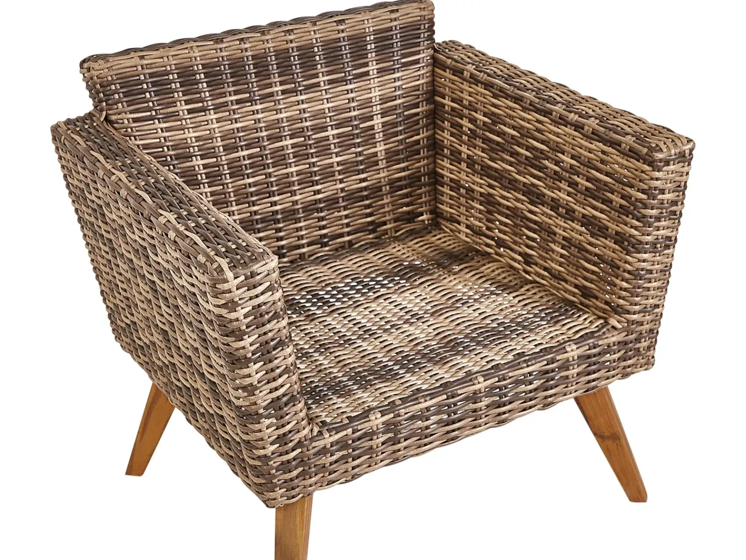 Outlet Beliani Set da giardino con tavolo 4 posti VITTORIA Rattan sintetico (PE) Verde oliva Naturale Marrone Verde