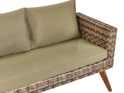 Outlet Beliani Set da giardino con tavolo 4 posti VITTORIA Rattan sintetico (PE) Verde oliva Naturale Marrone Verde