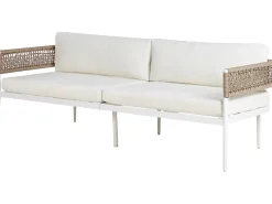 Online Beliani Set da giardino con tavolo 5 posti SERLA Metallo Bianco Beige Bianco