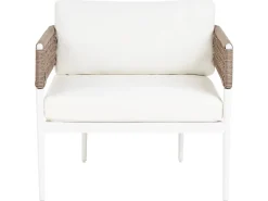 Online Beliani Set da giardino con tavolo 5 posti SERLA Metallo Bianco Beige Bianco