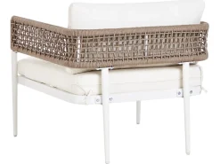 Online Beliani Set da giardino con tavolo 5 posti SERLA Metallo Bianco Beige Bianco