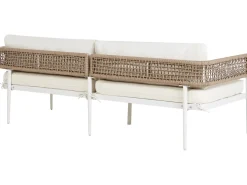 Online Beliani Set da giardino con tavolo 5 posti SERLA Metallo Bianco Beige Bianco