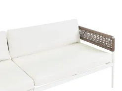 Online Beliani Set da giardino con tavolo 5 posti SERLA Metallo Bianco Beige Bianco