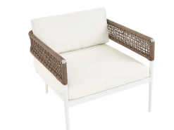 Online Beliani Set da giardino con tavolo 5 posti SERLA Metallo Bianco Beige Bianco