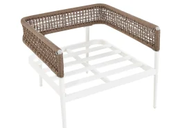 Online Beliani Set da giardino con tavolo 5 posti SERLA Metallo Bianco Beige Bianco