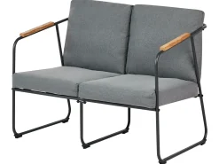 New Beliani Set da giardino con tavolo 4 posti VEZZANA Metallo Grigio Grigio Marrone Nero