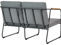 New Beliani Set da giardino con tavolo 4 posti VEZZANA Metallo Grigio Grigio Marrone Nero