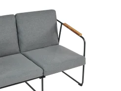 New Beliani Set da giardino con tavolo 4 posti VEZZANA Metallo Grigio Grigio Marrone Nero