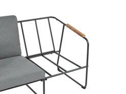 New Beliani Set da giardino con tavolo 4 posti VEZZANA Metallo Grigio Grigio Marrone Nero