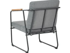 New Beliani Set da giardino con tavolo 4 posti VEZZANA Metallo Grigio Grigio Marrone Nero