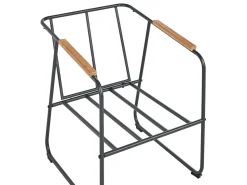 New Beliani Set da giardino con tavolo 4 posti VEZZANA Metallo Grigio Grigio Marrone Nero