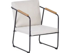 Sale Beliani Set da giardino con tavolo 4 posti VEZZANA Metallo Beige chiaro Beige Marrone Nero