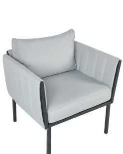 Discount Beliani Set da giardino con tavolo 5 posti SKALA Metallo chiaro Grigio