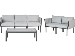 Discount Beliani Set da giardino con tavolo 5 posti SKALA Metallo chiaro Grigio
