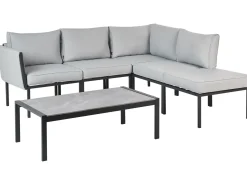 Discount Beliani Set da giardino con tavolo 5 posti SKALA Metallo chiaro Grigio