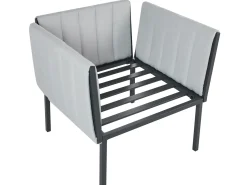 Discount Beliani Set da giardino con tavolo 5 posti SKALA Metallo chiaro Grigio