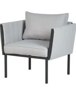Discount Beliani Set da giardino con tavolo 5 posti SKALA Metallo chiaro Grigio