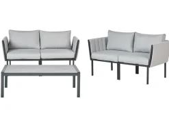 Discount Beliani Set da giardino con tavolo 5 posti SKALA Metallo chiaro Grigio