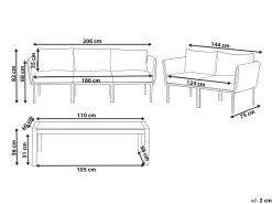 Discount Beliani Set da giardino con tavolo 5 posti SKALA Metallo chiaro Grigio