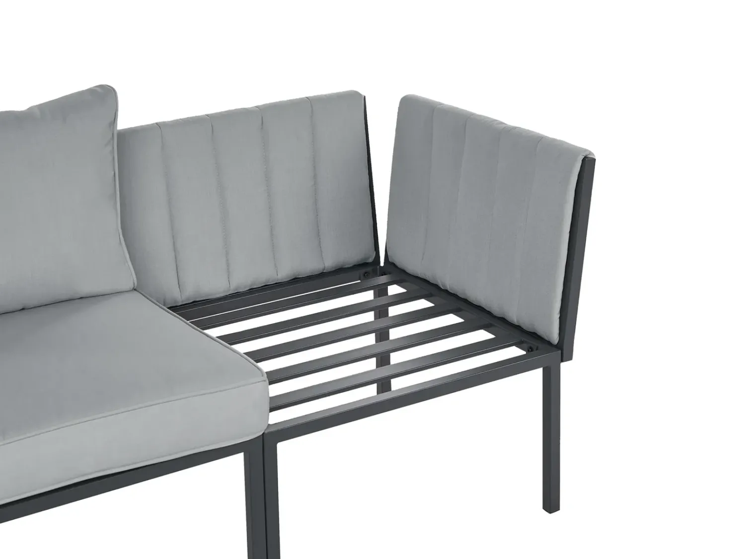 Discount Beliani Set da giardino con tavolo 5 posti SKALA Metallo scuro Grigio