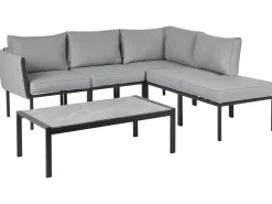 Discount Beliani Set da giardino con tavolo 5 posti SKALA Metallo scuro Grigio