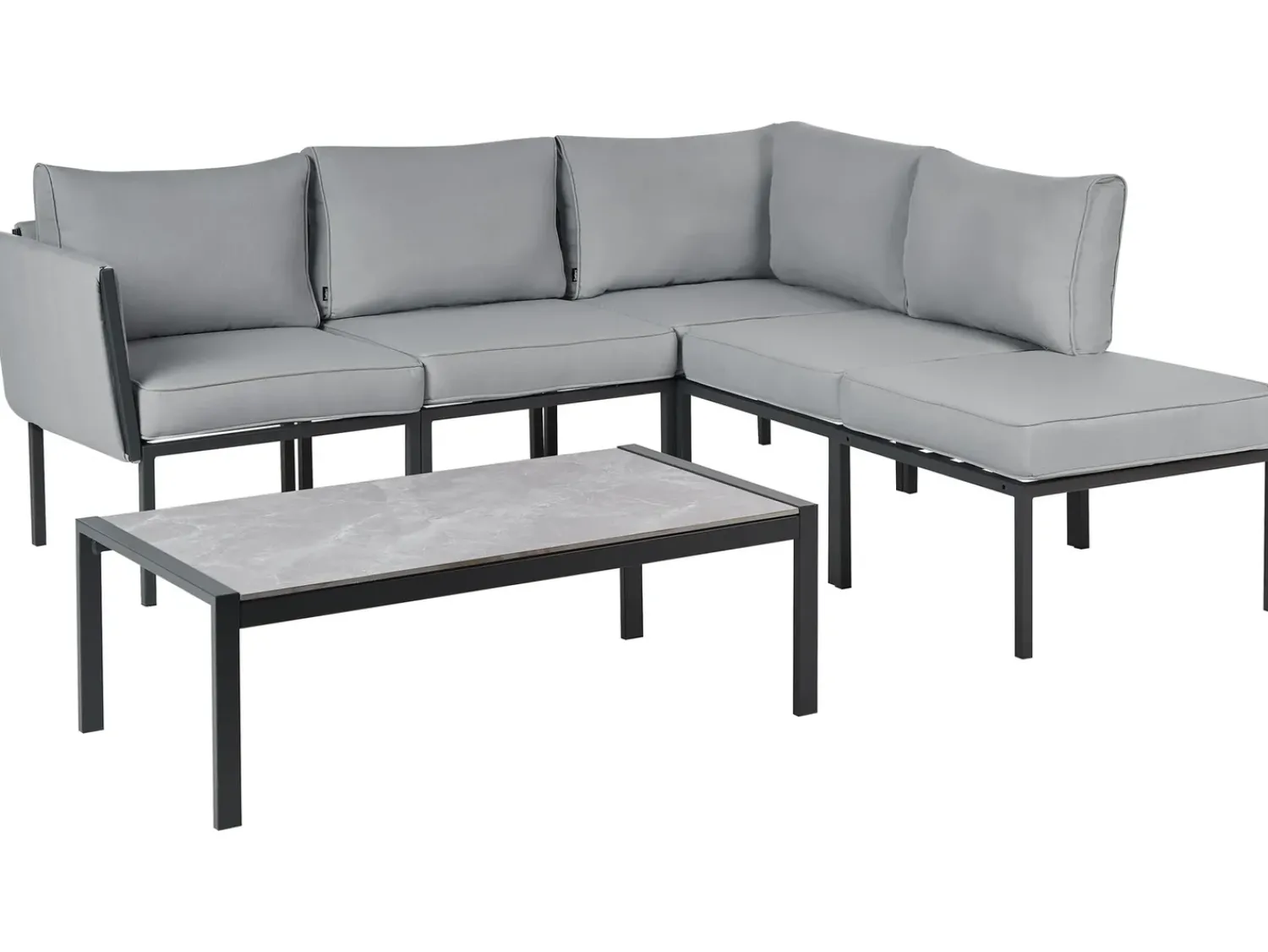 Discount Beliani Set da giardino con tavolo 5 posti SKALA Metallo scuro Grigio