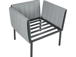 Discount Beliani Set da giardino con tavolo 5 posti SKALA Metallo scuro Grigio