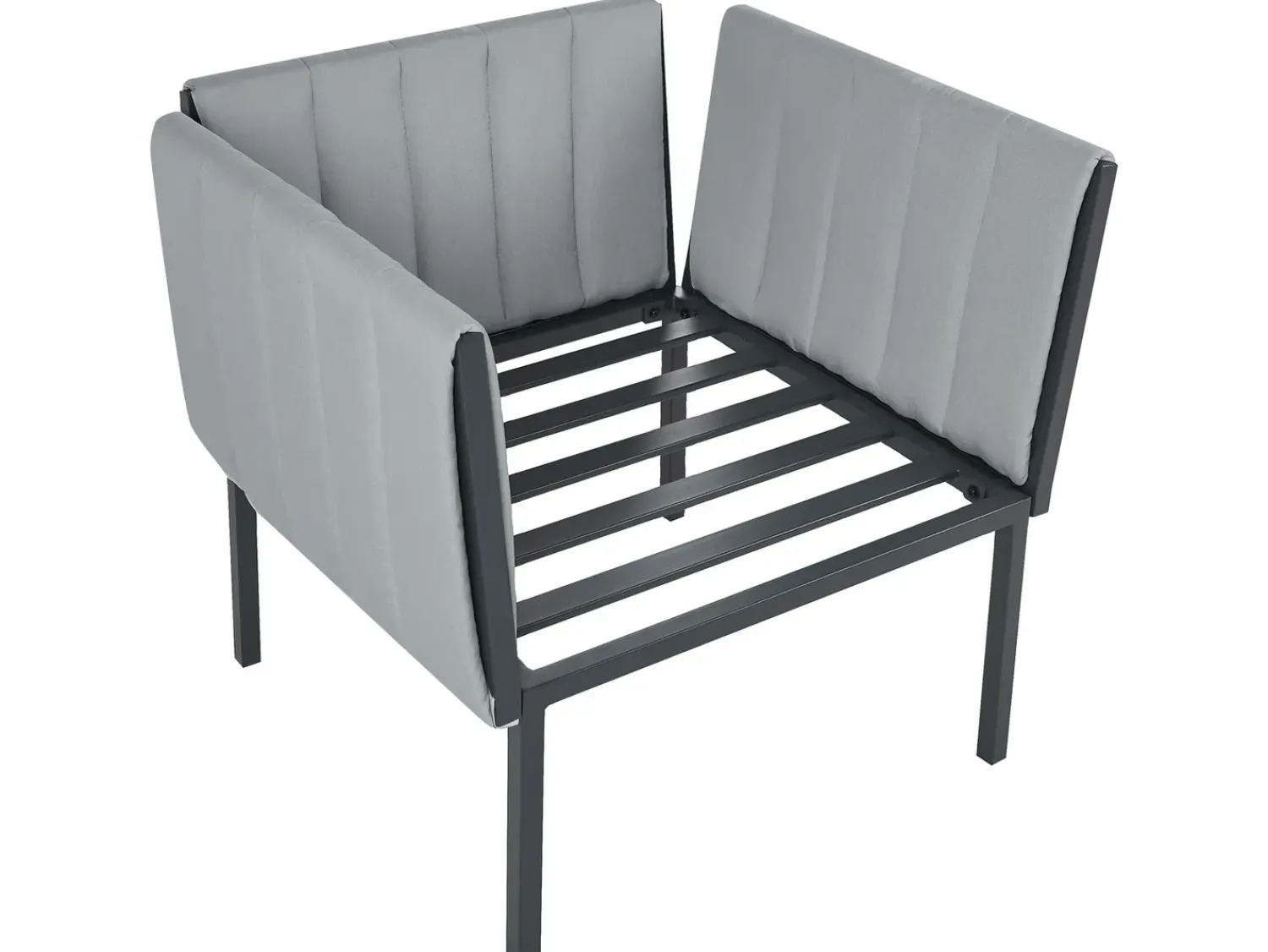 Discount Beliani Set da giardino con tavolo 5 posti SKALA Metallo scuro Grigio