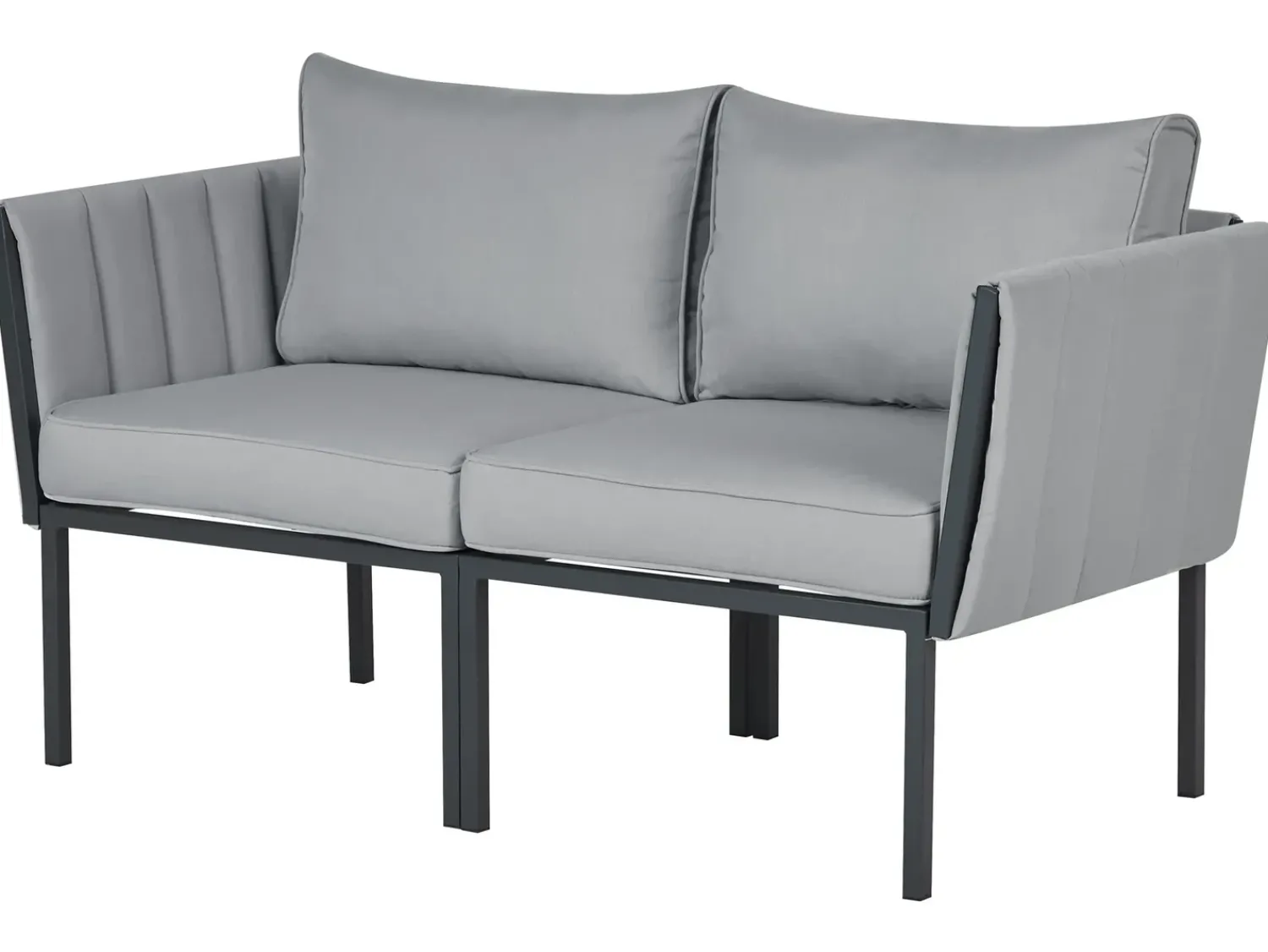 Discount Beliani Set da giardino con tavolo 5 posti SKALA Metallo scuro Grigio