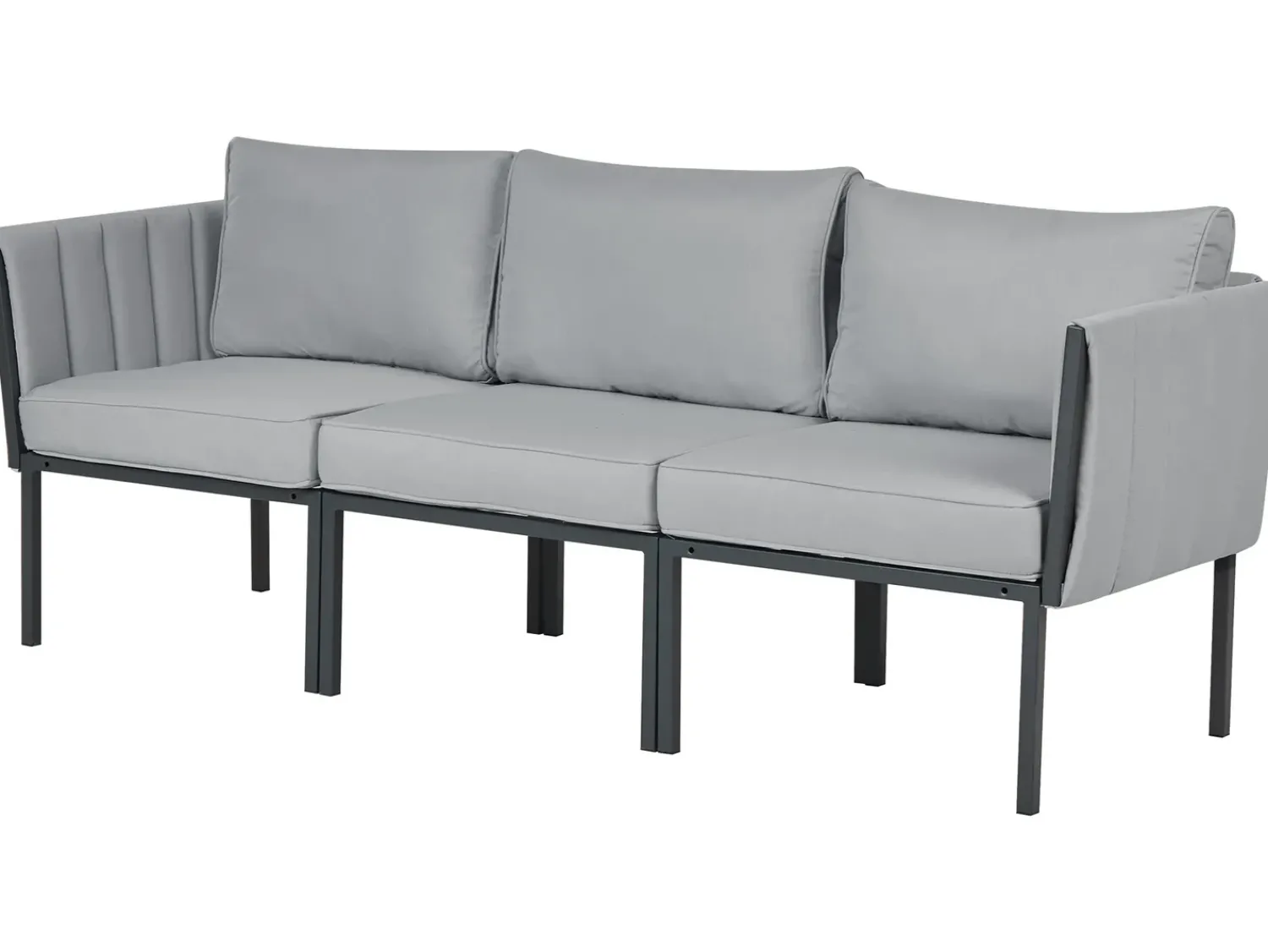 Discount Beliani Set da giardino con tavolo 5 posti SKALA Metallo scuro Grigio