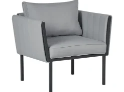 Discount Beliani Set da giardino con tavolo 5 posti SKALA Metallo scuro Grigio