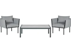 Discount Beliani Set da giardino con tavolo 5 posti SKALA Metallo scuro Grigio