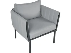 Discount Beliani Set da giardino con tavolo 5 posti SKALA Metallo scuro Grigio