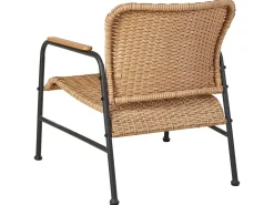 Beliani Set da giardino con tavolo 4 posti OFANTO Rattan sintetico (PE) Naturale Naturale Nero