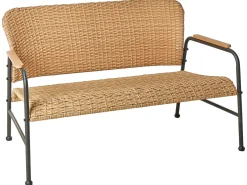 Beliani Set da giardino con tavolo 4 posti OFANTO Rattan sintetico (PE) Naturale Naturale Nero