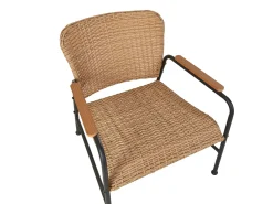 Beliani Set da giardino con tavolo 4 posti OFANTO Rattan sintetico (PE) Naturale Naturale Nero